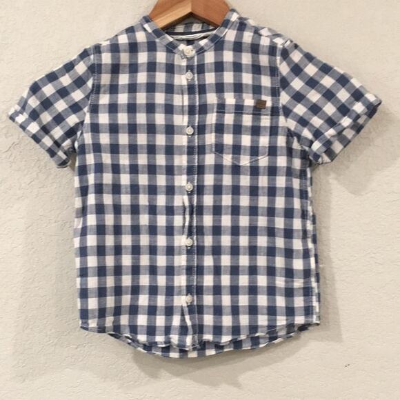 H&M Boys Sz 5/6 Checkered Button Up‎ Shirt 100% Cotton - Picture 1 of 12